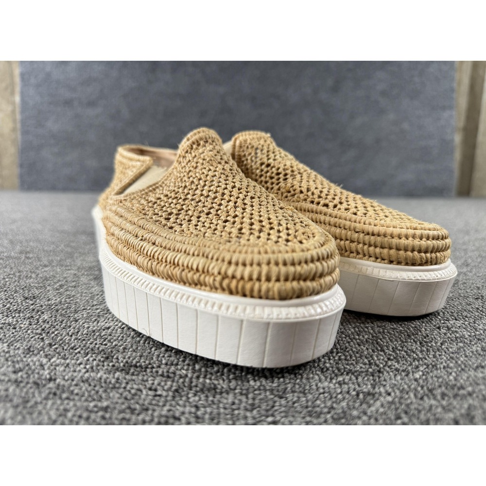 Isabel Marant Shoes Womens 7 Beige Woven Platform Slip On Raffia - Picture 3 of 14